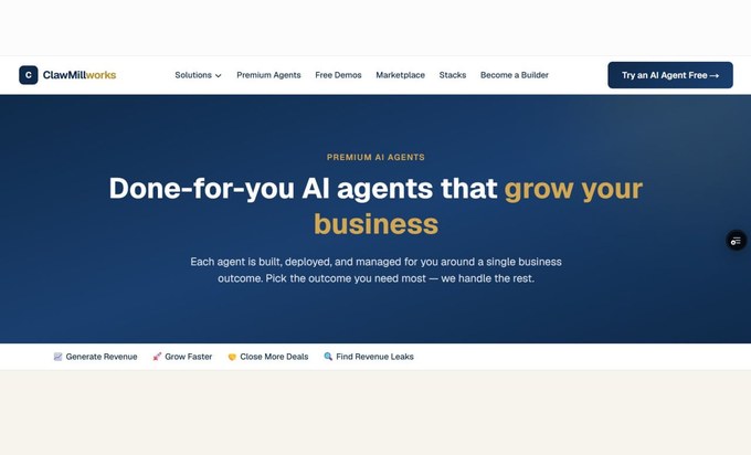 ClawMillWorks — AI Agent Platform