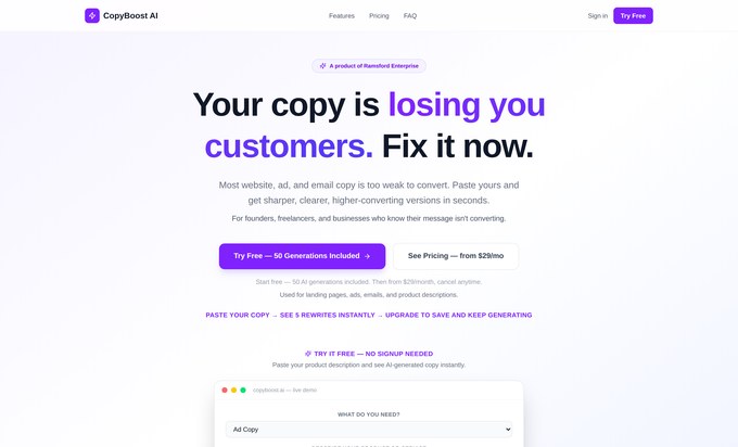 Copyboost — Marketing AI