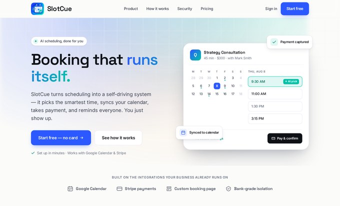 SlotCue — Scheduling SaaS